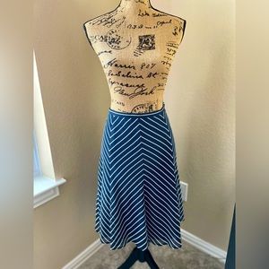 George Navy and White Striped Skirt